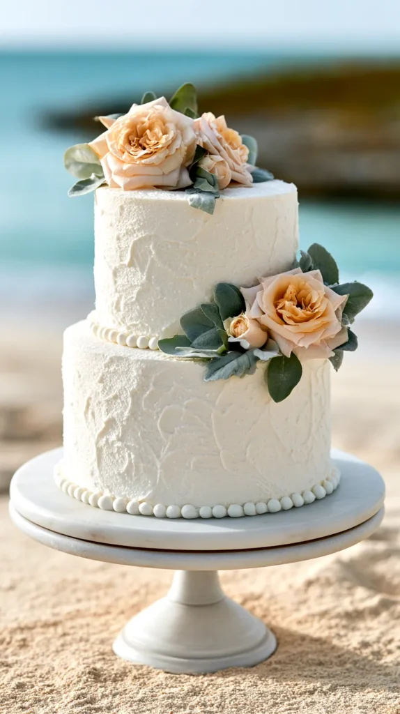 two-tier cake outside
