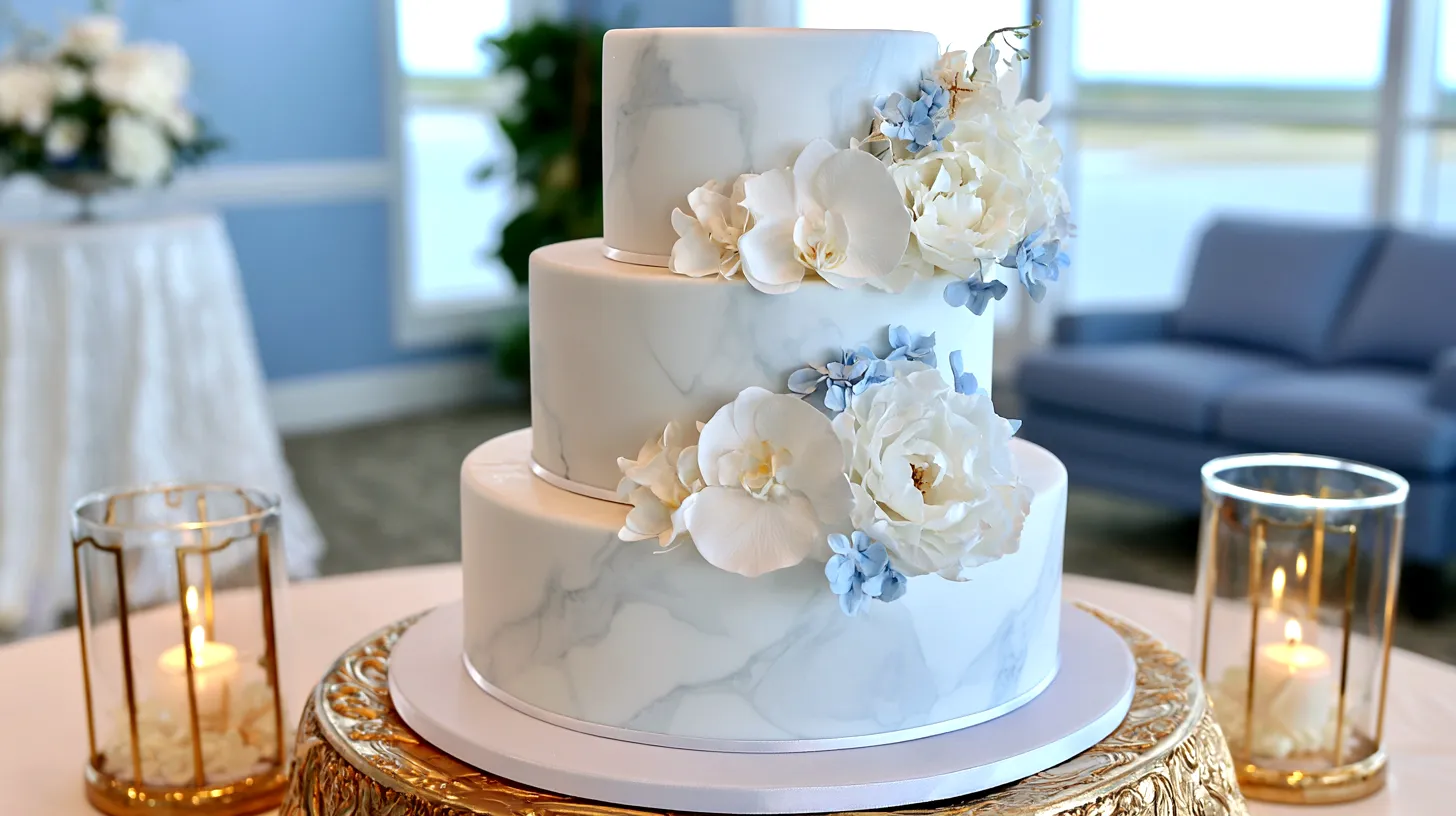 beach-themed wedding cake