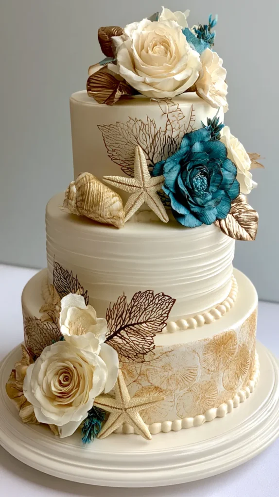 beach wedding cake 