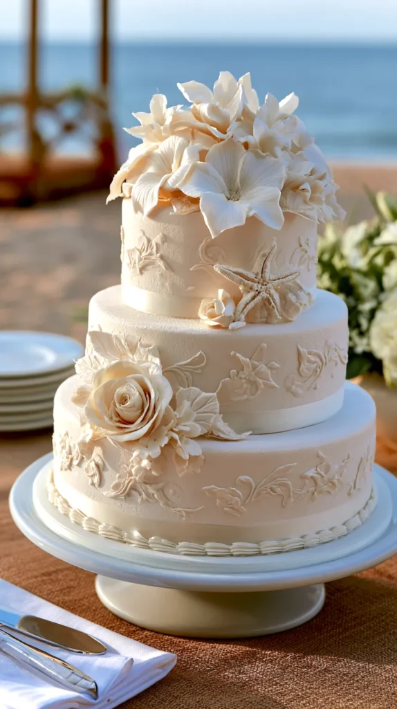 white three tier cake 