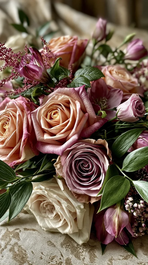 hyper-realisitc photo of a bridal bouquet
