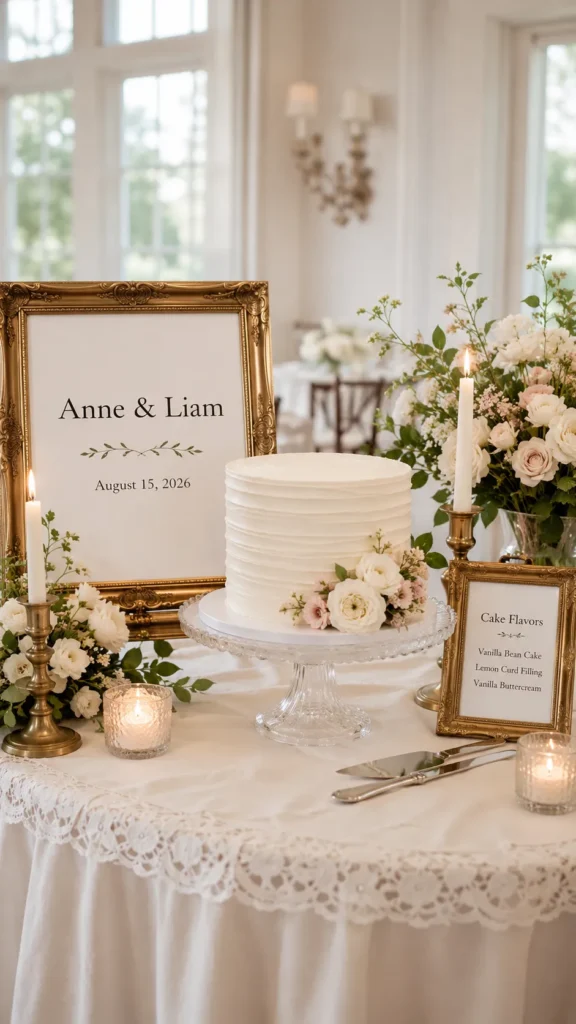 wedding cake table decorations