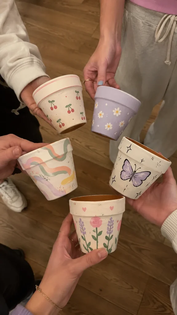terracotta painted pots
