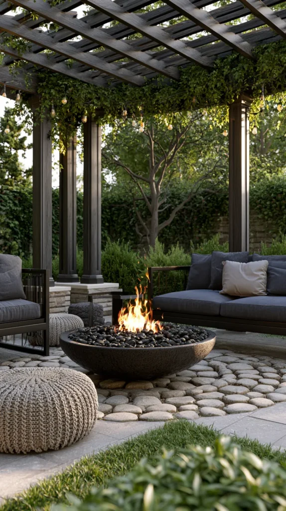 fire pit pergola design