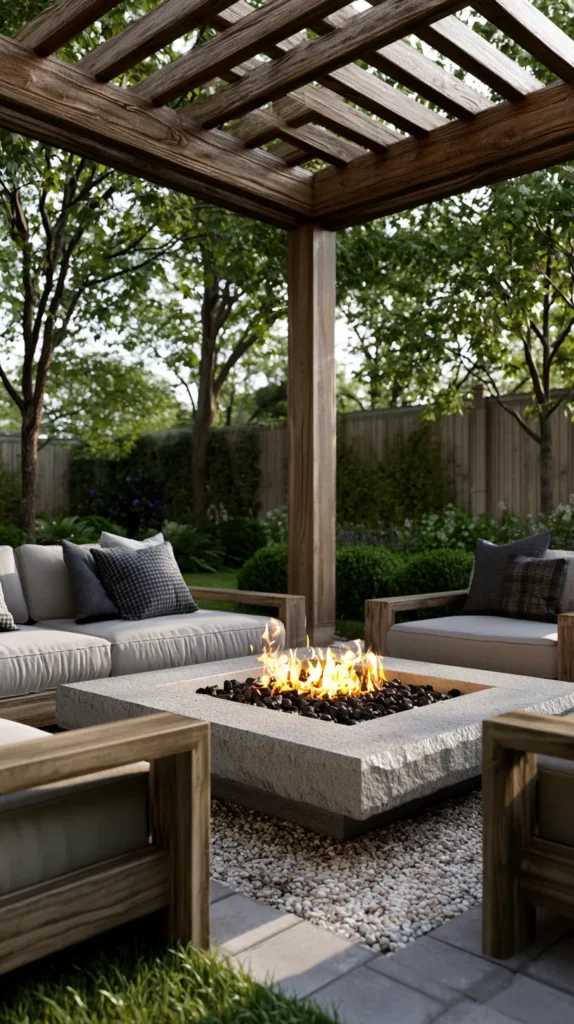 fire pit pergola designs
