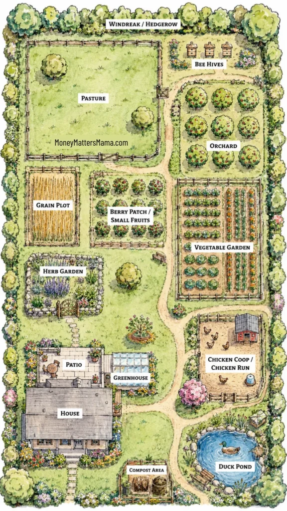 graphic of a garden layout