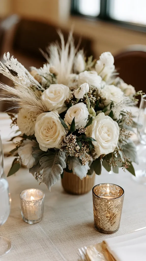 neutral-colored wedding centerpiece