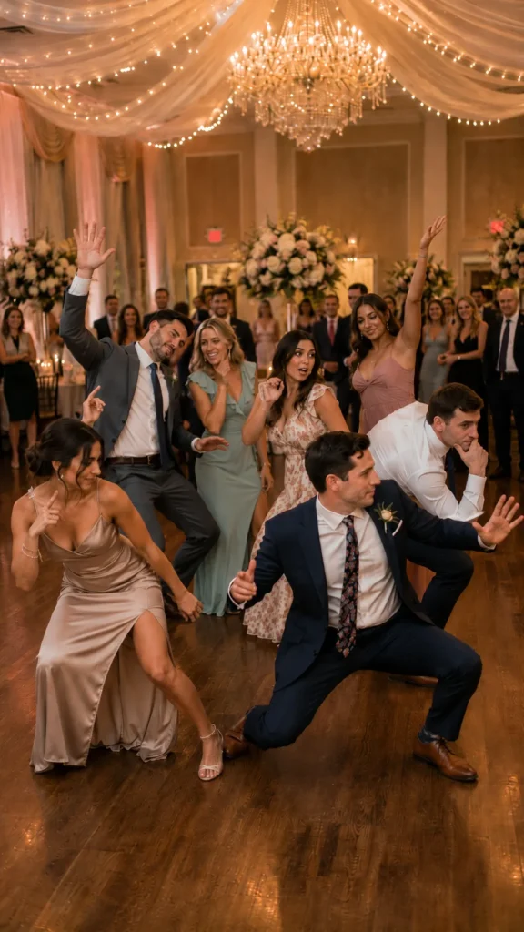 freeze dance at a reception 