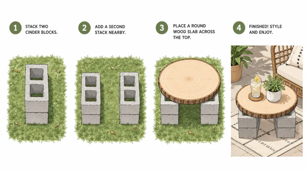 cinder block table