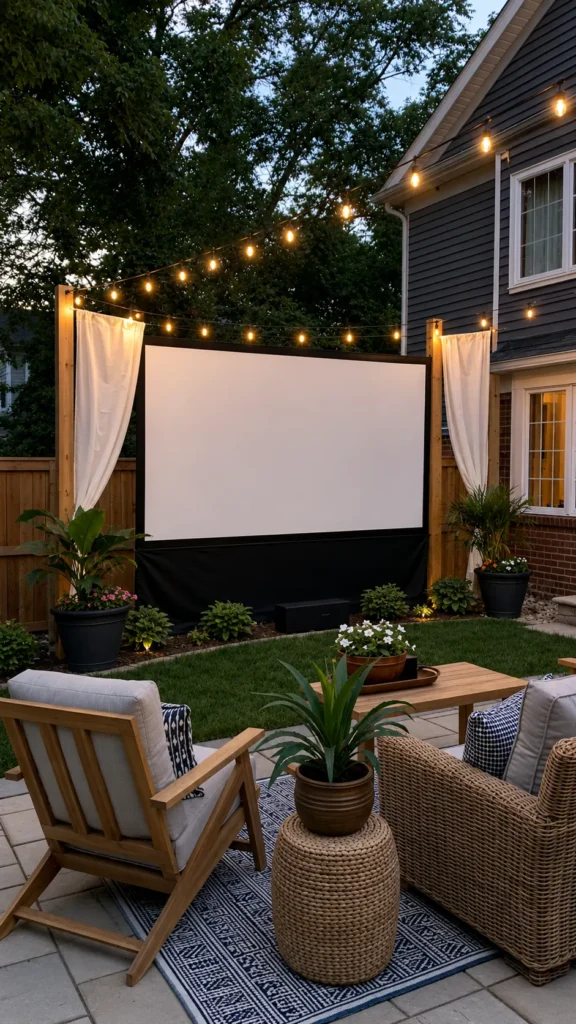 outdoor movie projector screen